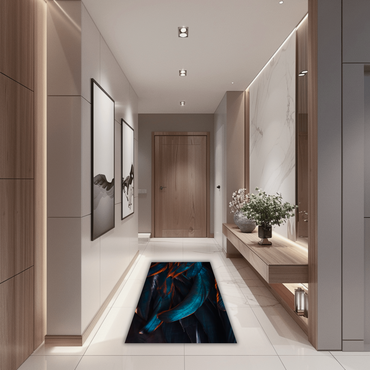 Teal + Copper Feathers