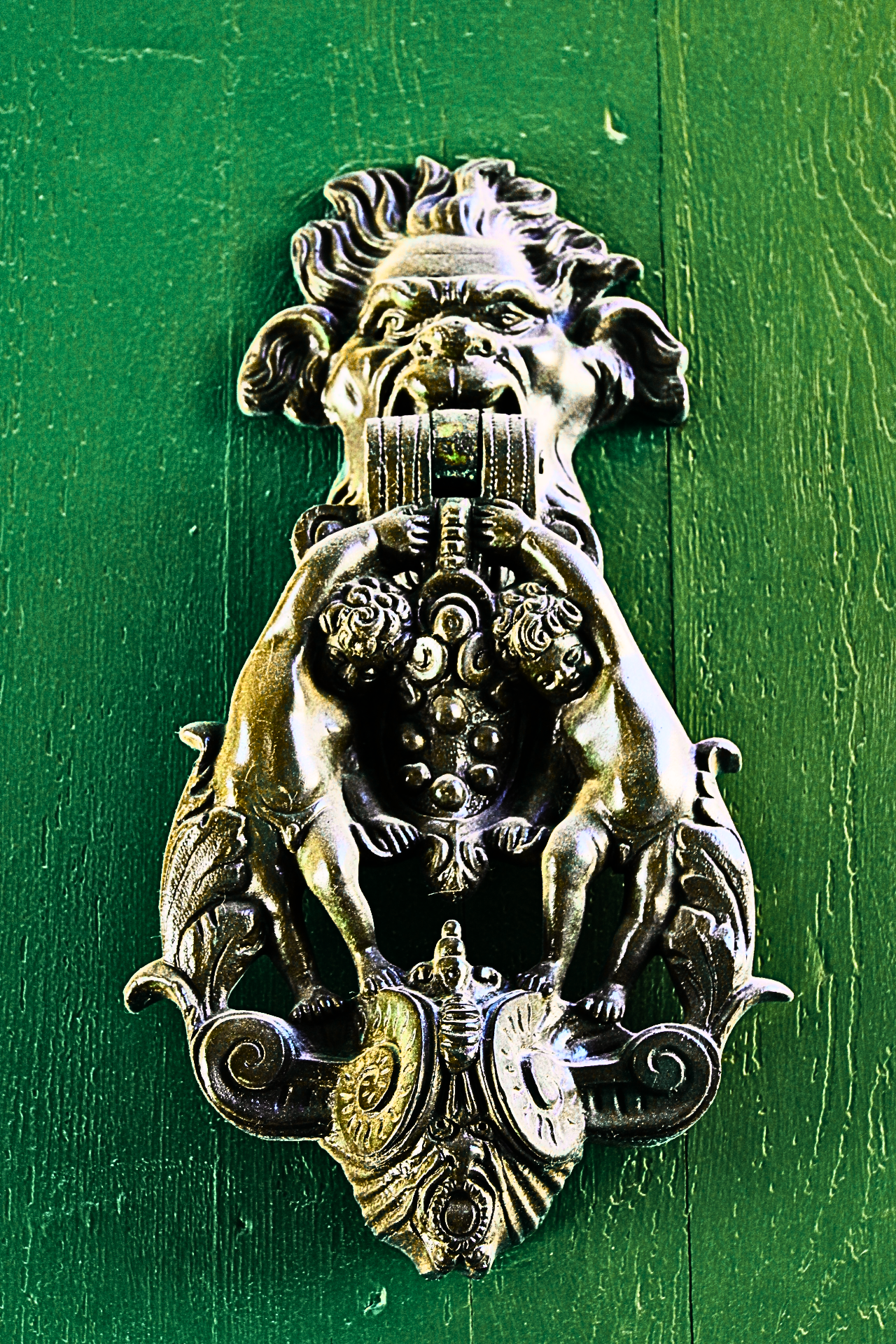 Knocker on Green Door