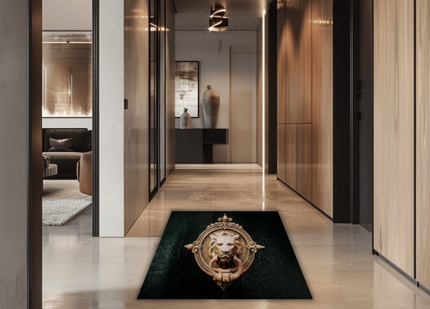 Lion Knocker on Black