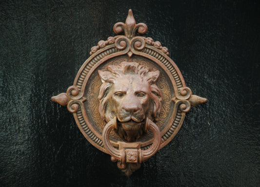 Lion Knocker on Black